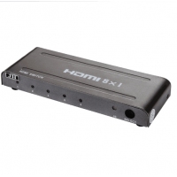 晶华HDMI5切1切换器5进1出分屏器4K高清集线器带电源带红外遥控五个主机一个显示器