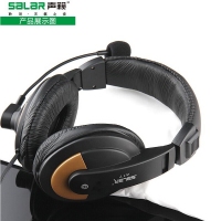 Salar/声籁 A17 头戴式 双孔大头耳机 电脑外接 耳机耳麦一体 大耳罩