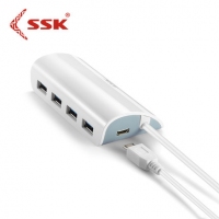 SSK飚王SHU808 1米线长 usb3.0分线器一拖四口集线器多功能扩展HUB带供电