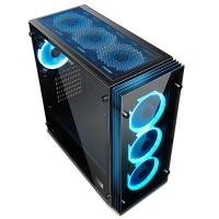 爱国者嘉仕美（Jesm） 亚特兰蒂斯 钢化玻璃 铝合金面板 水冷电脑机箱