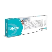 凯迪威6300(白色)有线键盘鼠标套装USB台式机超蒲键鼠套件