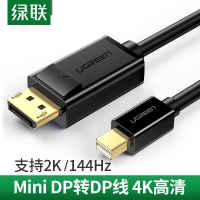 绿联10477 mini dp转dp转接线双向互转4k苹果电脑macbook连接...