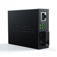 绿联80170光纤收发器（千兆）单模单仟芯转网线接口20km百兆以太网SC接口