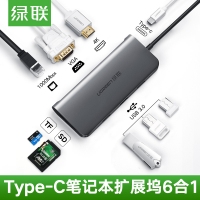 绿联 50771type-c扩展坞usb转hdmi+vga苹果macbookpr...