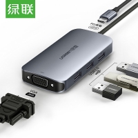 绿联 50210 Type-C扩展坞苹果/华为P30手机 USB-C转VGA转换器