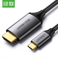 绿联 50570 Type-C转HDMI扩展坞1.5米 USB-C转换器4K高清数据线适用P20