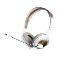 声丽 ST-908 （白色）台式电脑耳机头戴式耳麦游戏网吧带麦克风重低音话筒