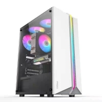 半岛铁盒 烈焰 （白）主机箱电脑台式主机RGB全侧透游戏ATX大板背线