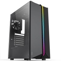 半岛铁盒 烈焰 （黑）主机箱电脑台式主机RGB全侧透游戏ATX大板背线