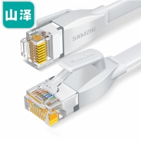 山泽(SAMZHE)BBP6005六类CAT6类网线千兆网络连接线0.5米白色电脑路由器宽带线办公家用跳线成品网线BBP6005