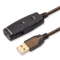 山泽(SAMZHE)FD-05U工程级USB2.0AM-AF延长线/数据线/延长器USB信号放大器内置超强芯片公对母连接线带DC供电接口5米
