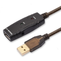 山泽(SAMZHE)FD-15U工程级USB2.0AM-AF延长线/数据线/延长器USB信号放大器内置超强芯片公对母连接线带DC供电接口15米