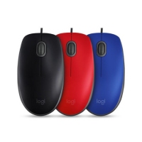 罗技M110（黑/蓝/红）静音鼠标有线游戏专用办公笔记本电脑USB台式电脑笔记本...