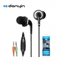 电音 DX-129入耳式电脑 耳机带麦克线控  耳塞式电脑笔记本耳麦