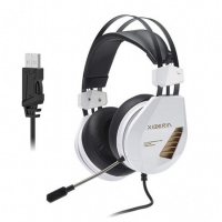 西伯利亚K15U（灰色/白色）电竞游戏耳机头戴式USB台式电脑耳麦吃鸡手游版