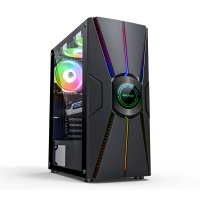 赢派铠甲V6（黑色）台式机电脑机箱ATX水冷全侧透RGB灯效静音游戏机箱