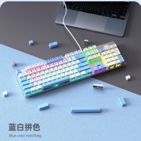 AOC【GK410白色+21个蓝帽】青轴机械键盘