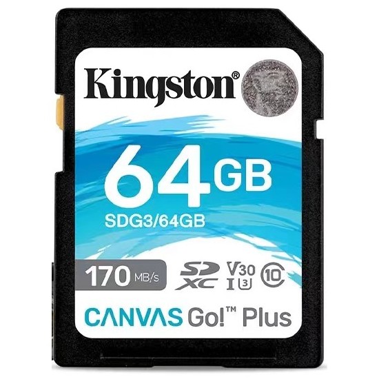 金士顿SD卡64G SDG3 170M/90M V30 4K 极速相机内存卡