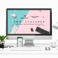 双飞燕FG2535 静音无线键盘鼠标套装巧克力