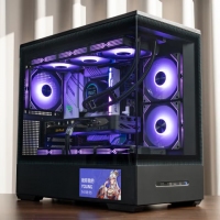 爱国者星璨 岚 黑色 屏显版高清副屏MATX游戏电脑台式机箱