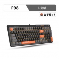 双飞燕血手幽灵F98 血手橙 有线真机械键盘光轴RGB