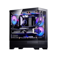 爱国者 F60 黑色 海景房ATX无A柱全景360水冷机箱