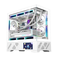 玩嘉 白色 千禧MATX副屏版5.5吋LCD屏  游戏电脑水冷台式机箱