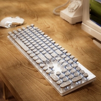 惠普【GK400Y】朋克白色 机械键盘 红轴