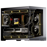 爱国者炫影G10 黑色 机箱全景海景房MATX台式电脑360水冷